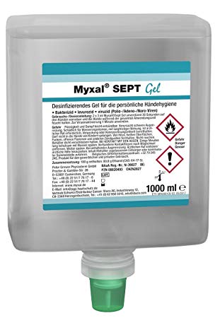 Physioderm Myxal ® Sept Händedesinfektionsgel - Neptuneflasche à 1000 ml