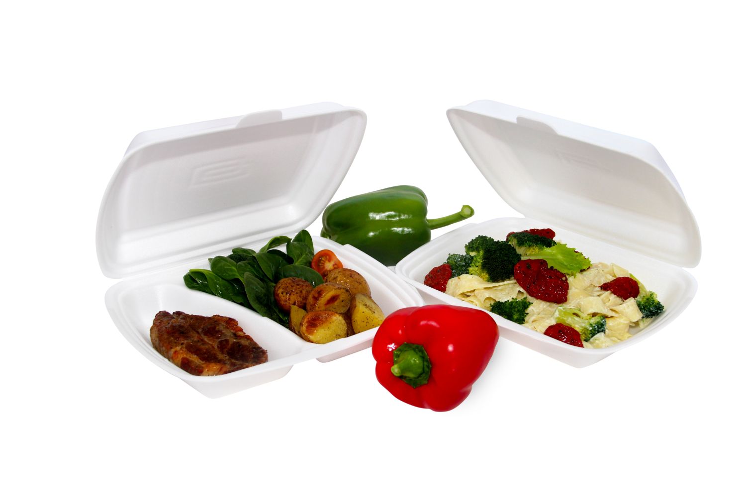 Menü-Box (XPS) 3-geteilt weiß 241 x 207 x 69 mm - 125 Stück