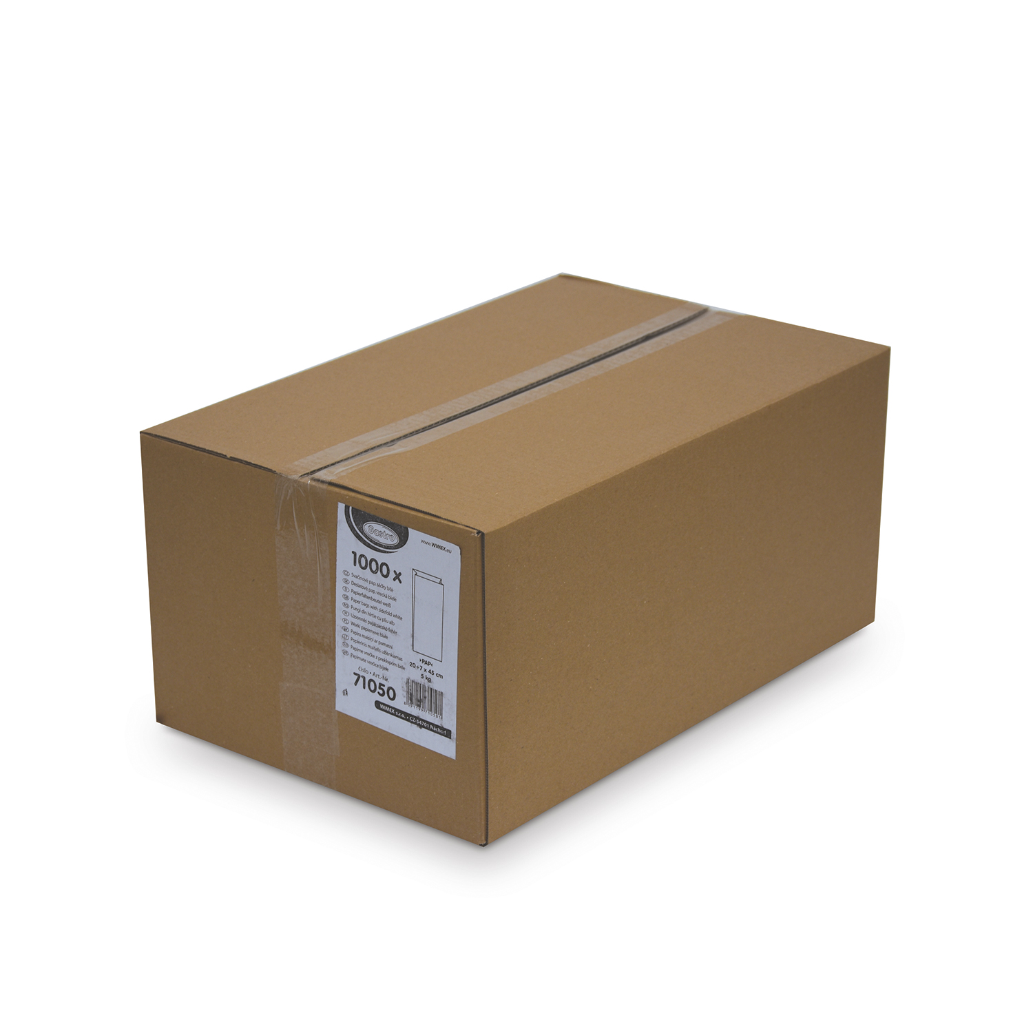 Papierfaltenbeutel weiß 20+7 x 45 cm 5kg - 1000 Stück