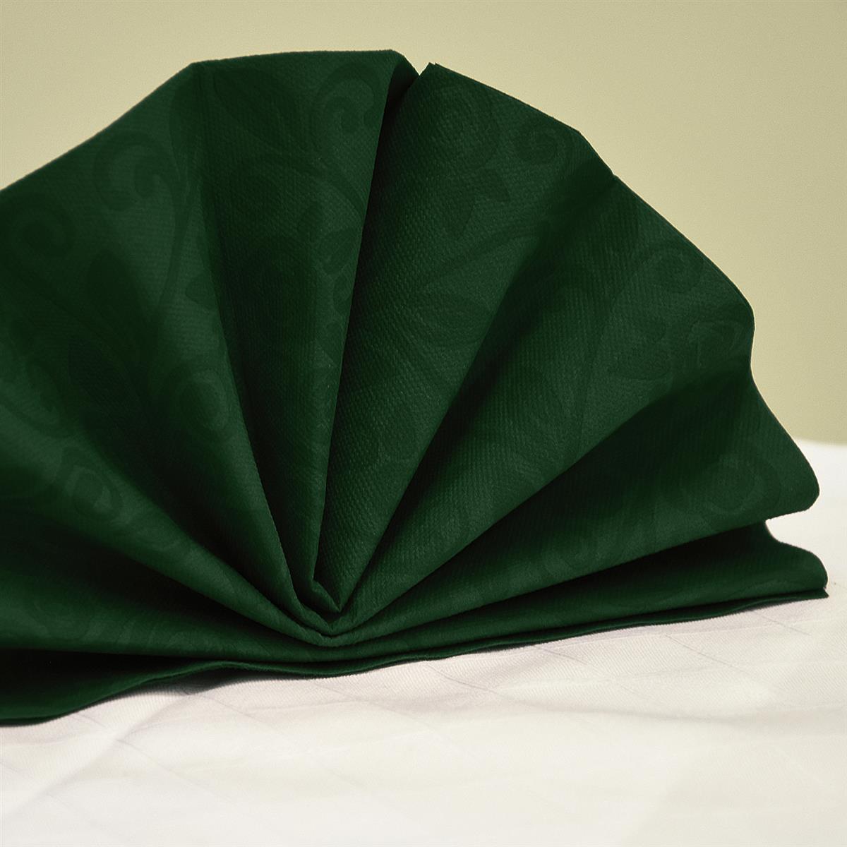 Serviette PREMIUM Dekor-R dunkelgrün 40 x 40 cm - 50 Stück