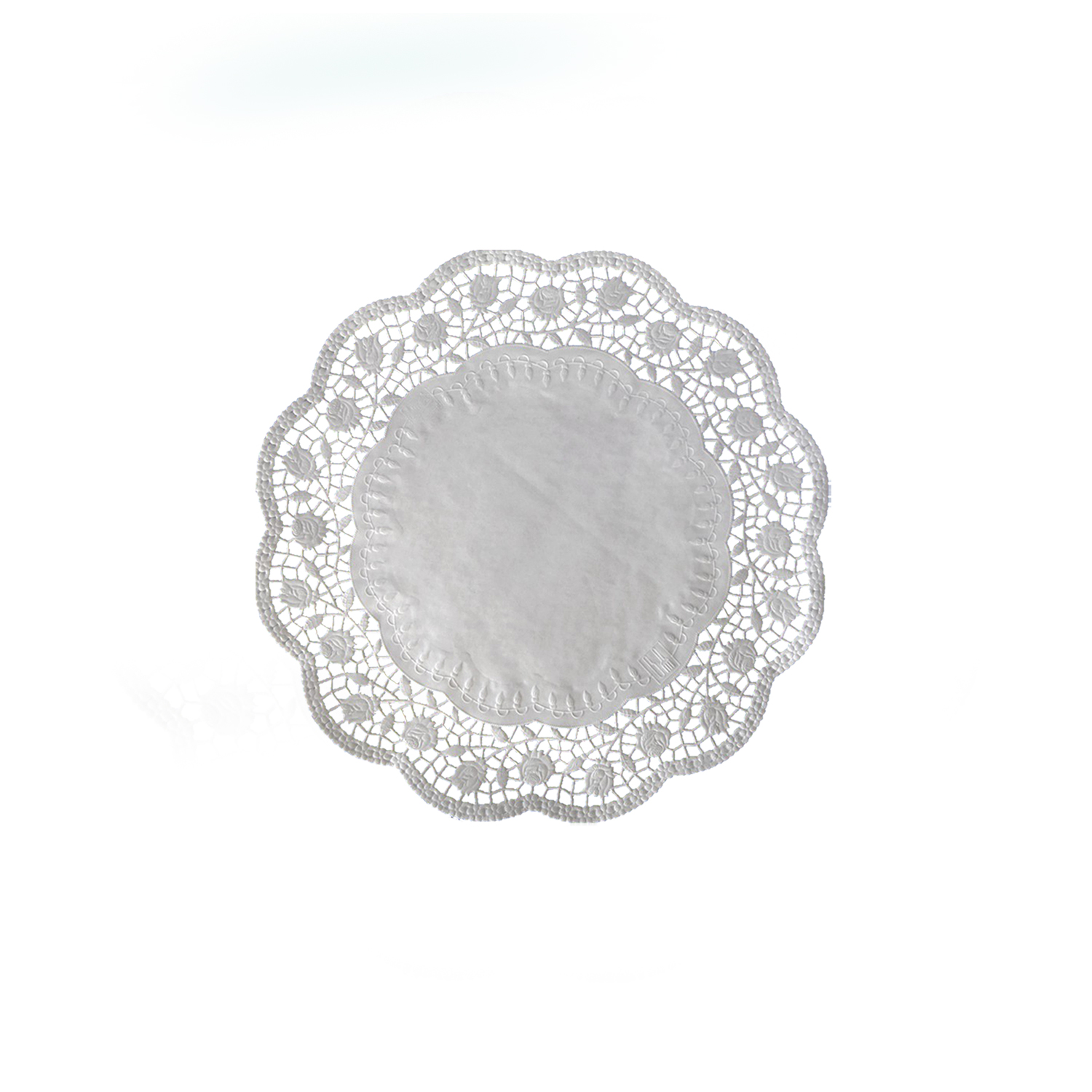 Deko-Tortenspitze (PAP) rund weiß 16cm - 100 Stück