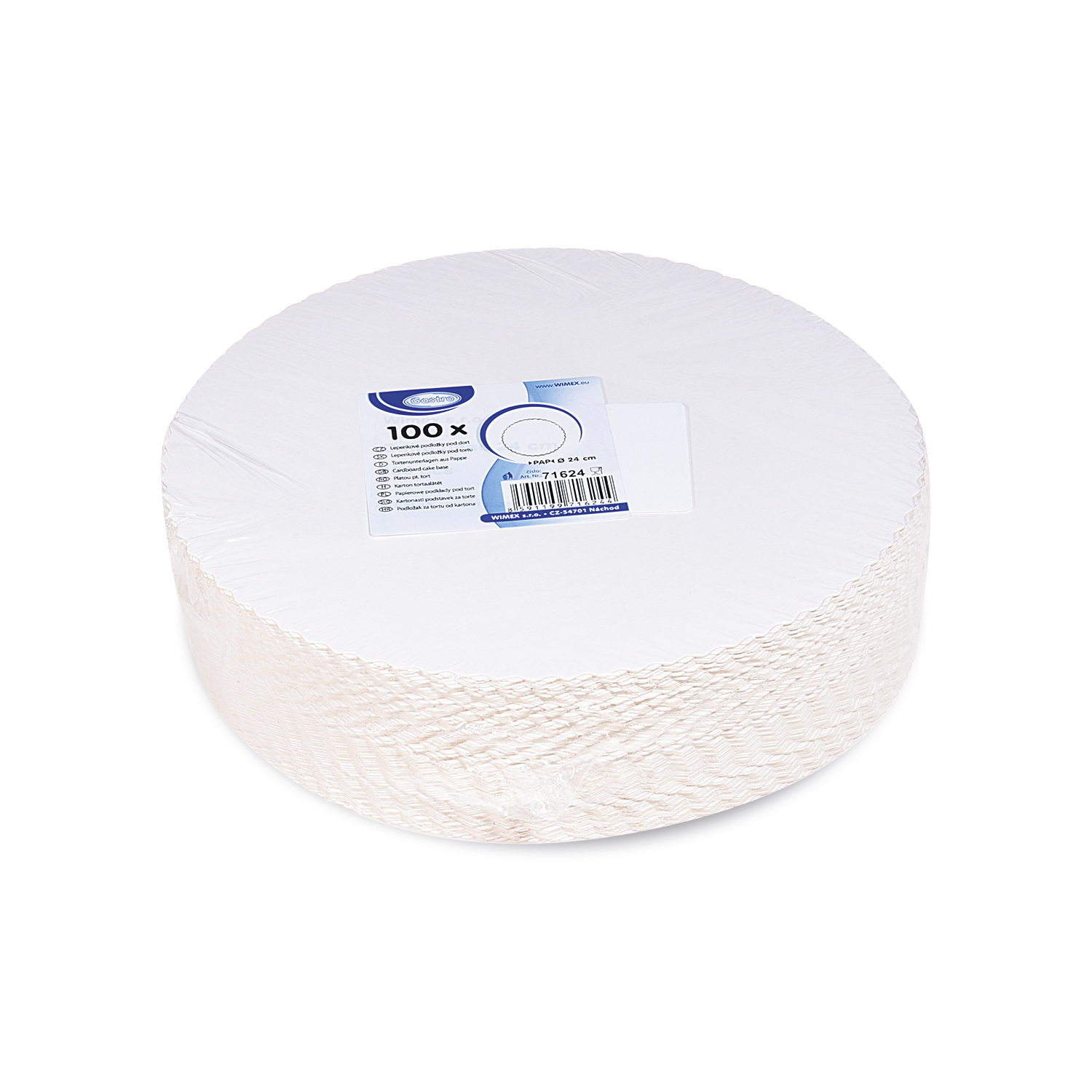 Tortenunterlage aus Pappe weiß 24cm RECY - 100 Stück