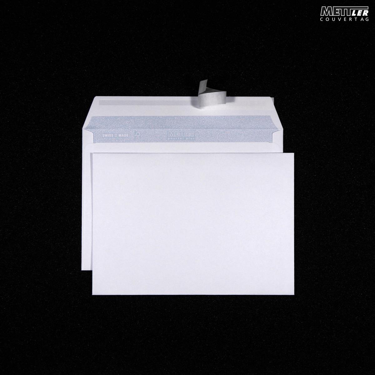 Couvert ohne Fenster C5 100g,ultraweiss,Kleber 500 St. METTLER 8066