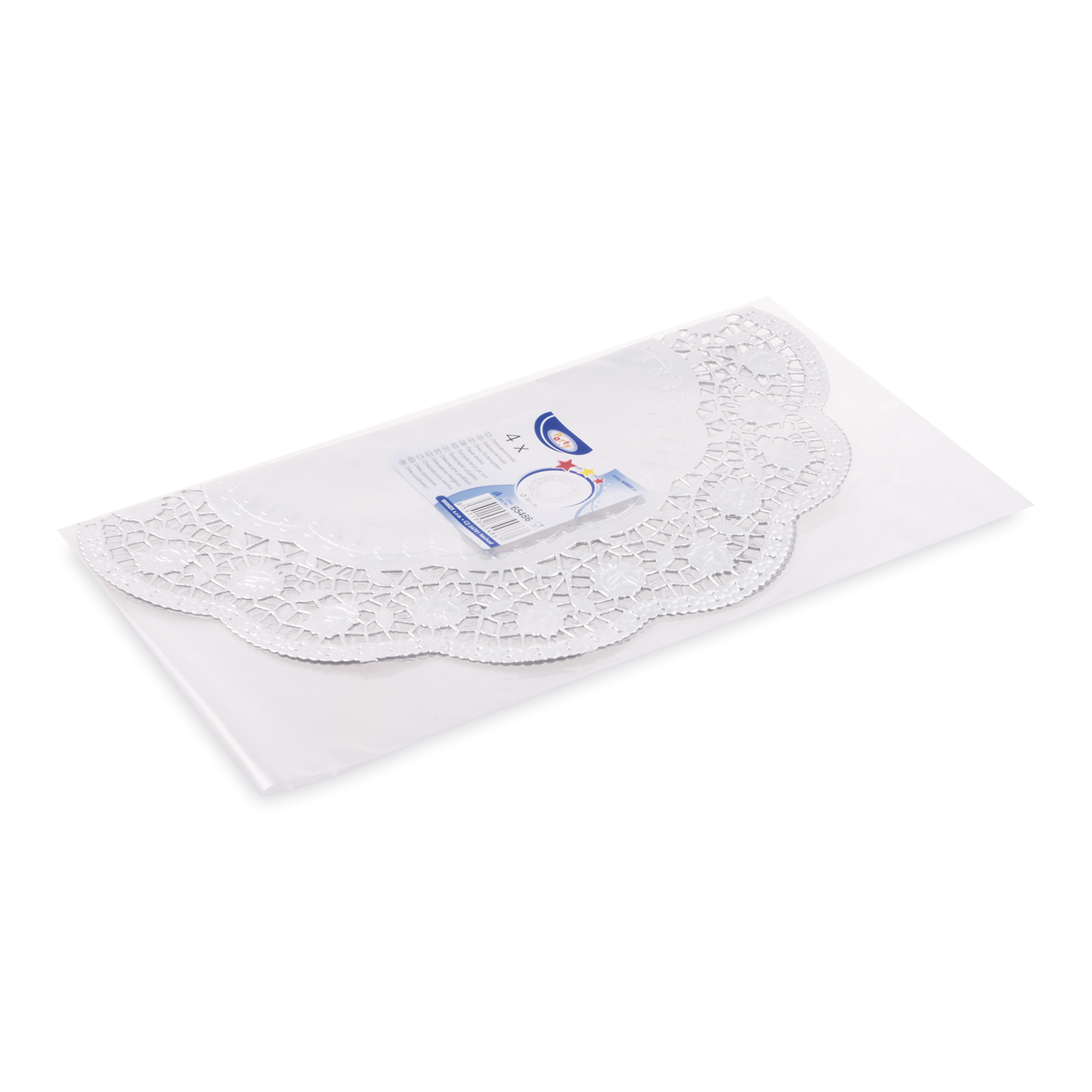 Deko-Tortenspitze (PAP,ALU) rund silber 36cm - 4 Stück