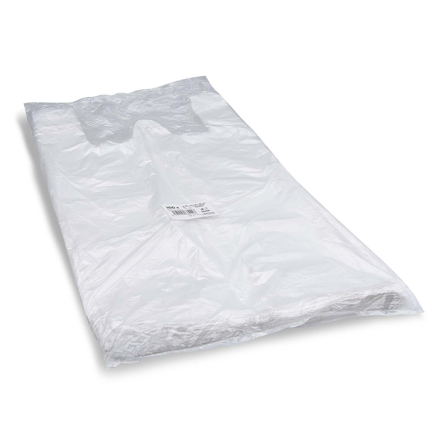 Hemdchen-Tragetasche (HDPE) weiß 30+18 x 55cm 10kg - 100 Stück