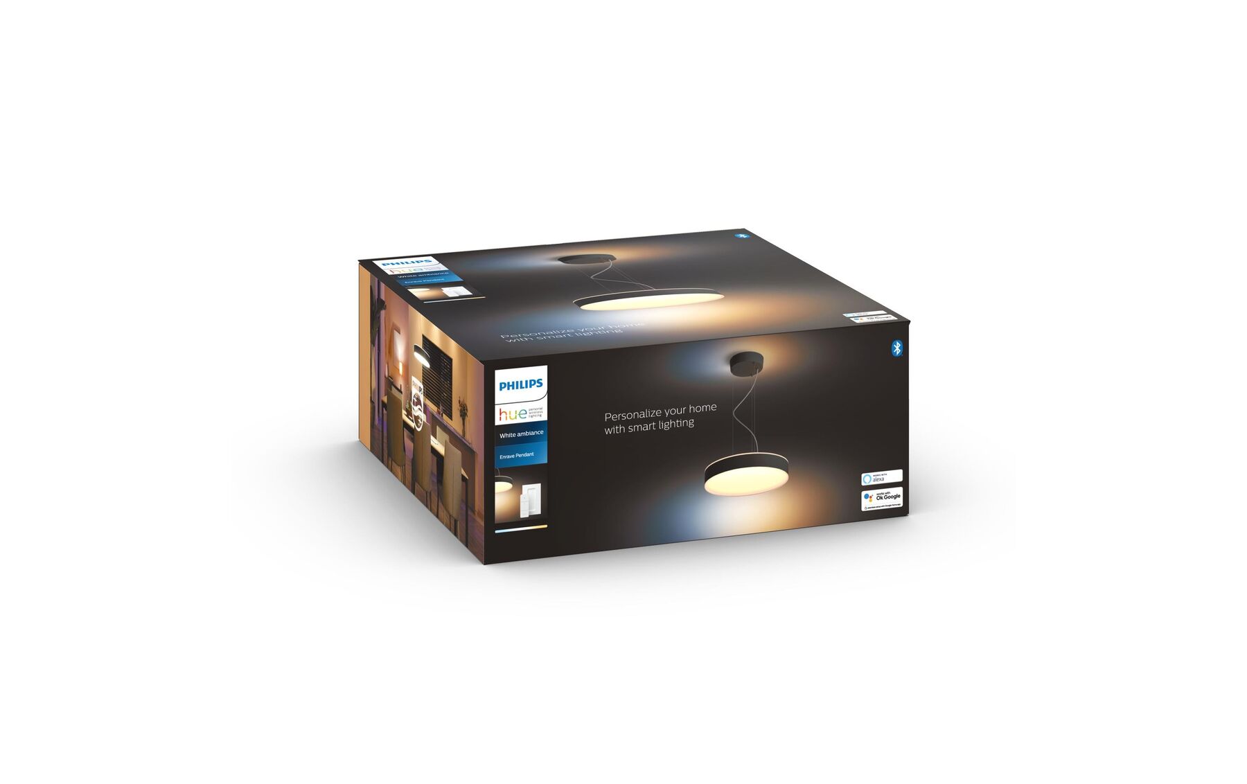 Philips Hue Pendelleuchte White Ambiance, Enrave, Schwarz, Bluetooth