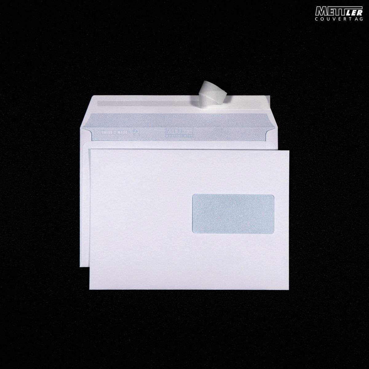 Couvert Fenster rechts C5 100g,ultraweiss,Kleber 500 St. METTLER 8064