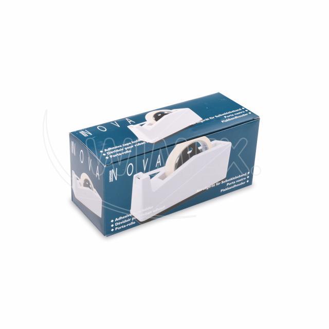 Klebeband-Tischabroller PS/FE weiss 25 mm Ø 125 mm, 1 Stück für Verpackung und Service