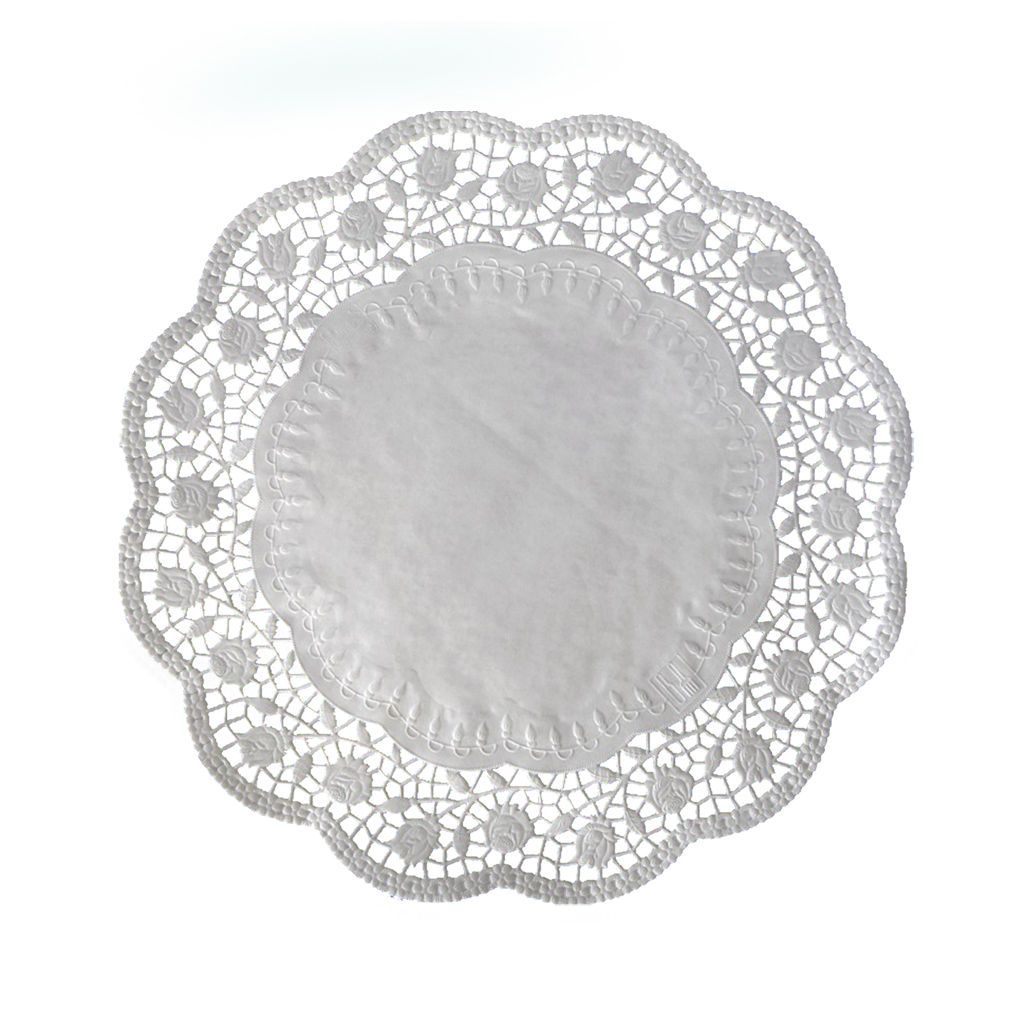 Deko-Tortenspitze (PAP) rund weiß 32cm - 6 Stück