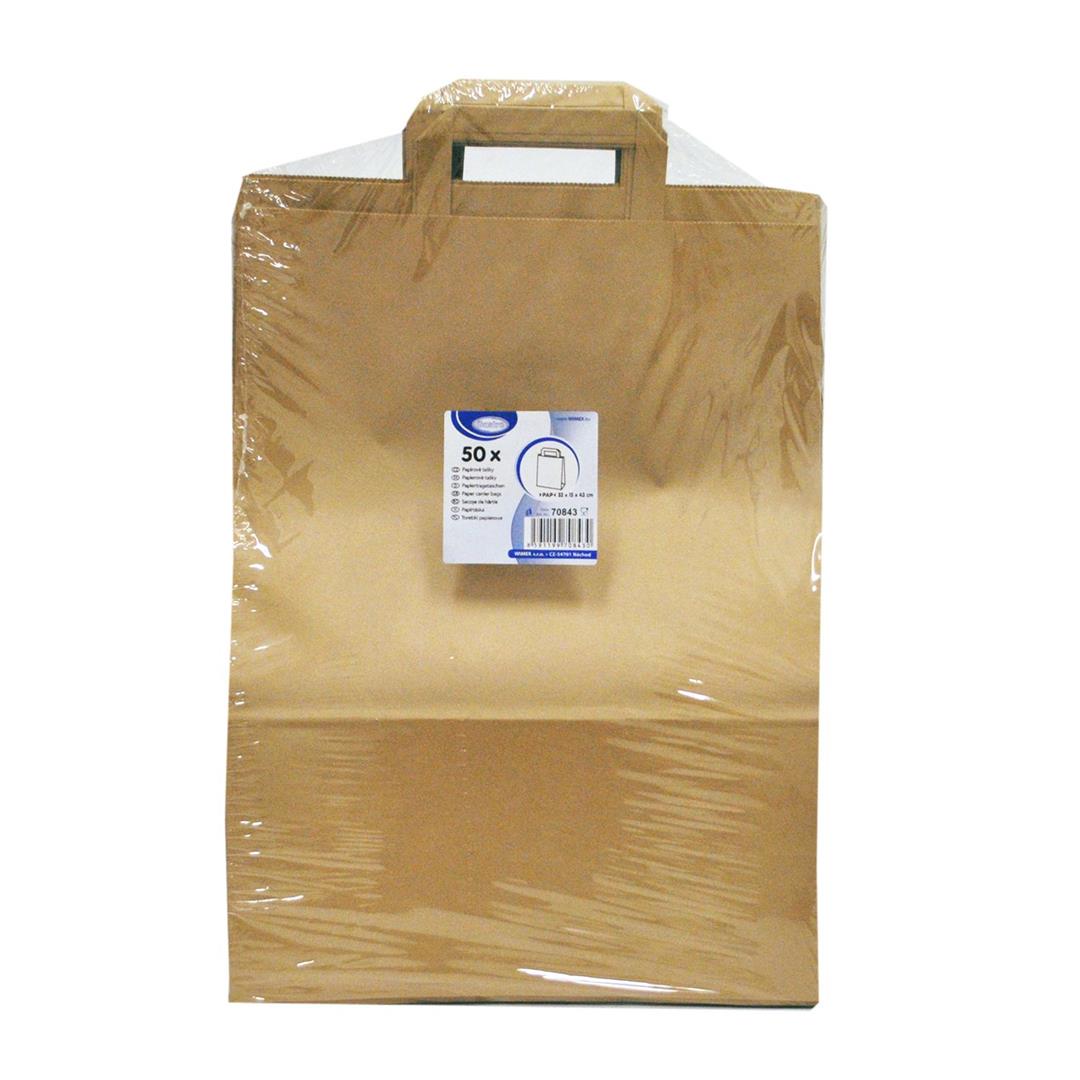 50 Papiertragetaschen 32+15 x 43 cm braun