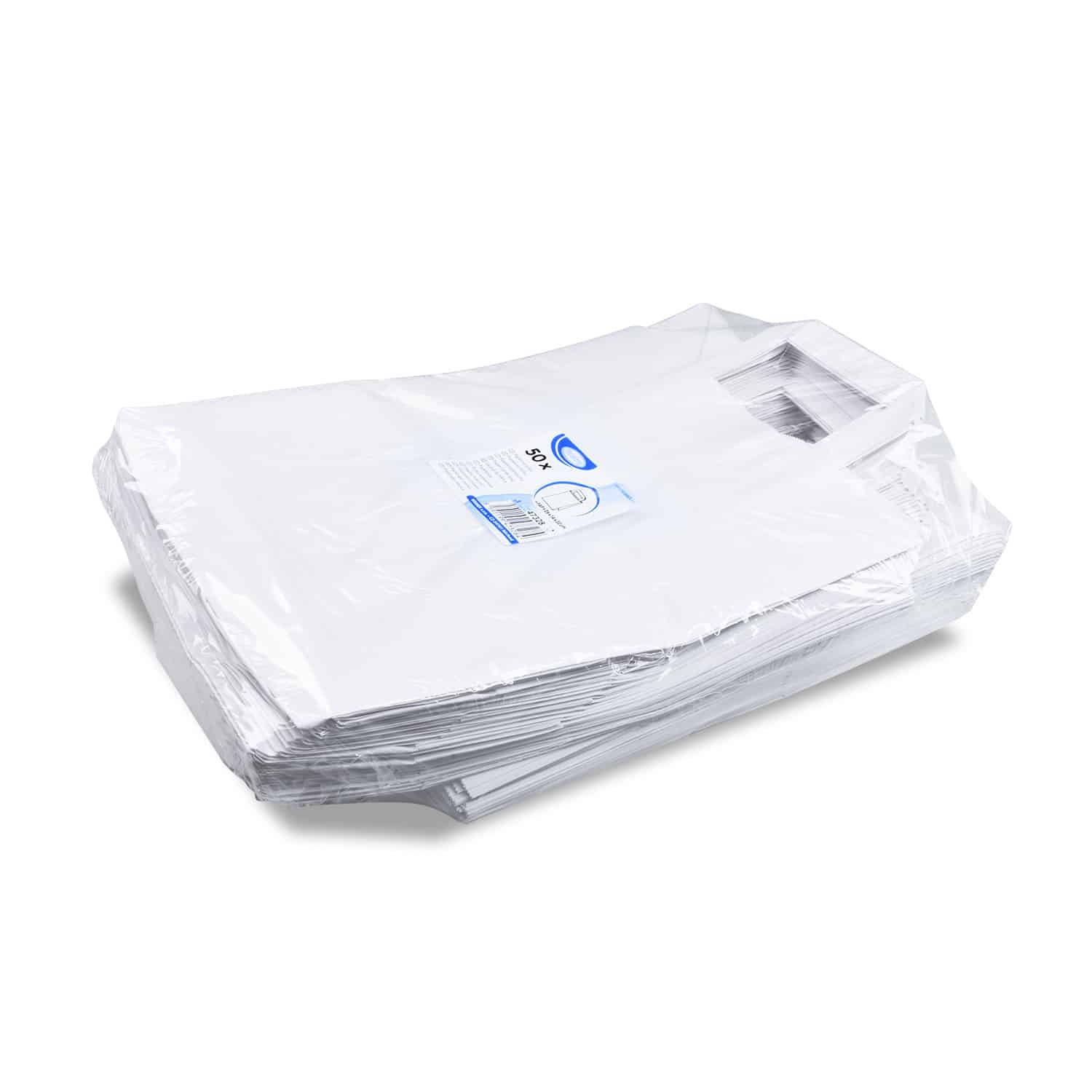 Papiertragetasche weiß 26+14 x 32 cm - 50 Stück