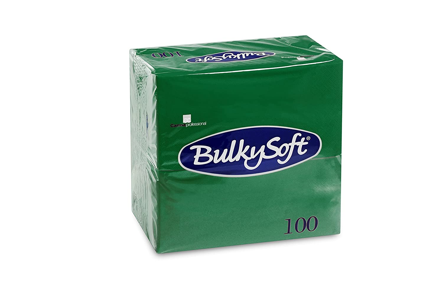 Servietten Dinner Bulkysoft, 3-lagig, tannengrün, 40x40cm, 1/8 Falz - Karton à 10 Pack / Pack à 100 Servietten