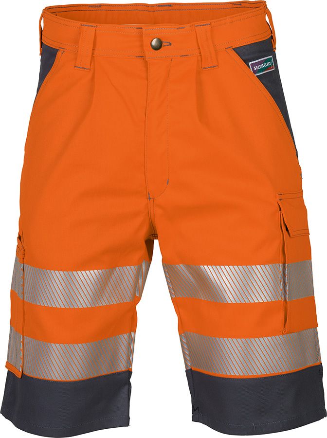 Warnschutz-Shorts SICURELAST REFLEX, leuchtorange/grau