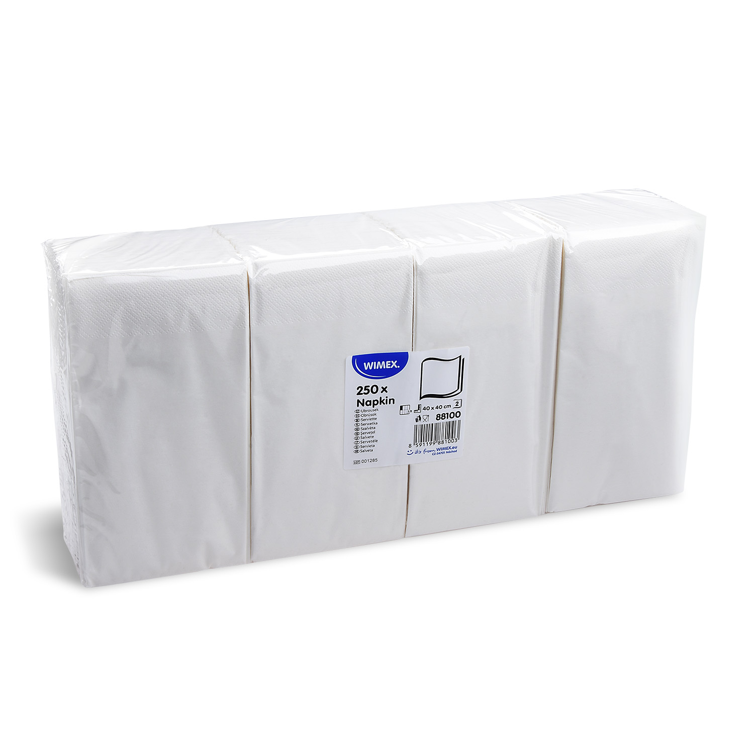 Serviette 1,8 Falz 2-lagig weiß 40 x 40 cm - 250 Stück