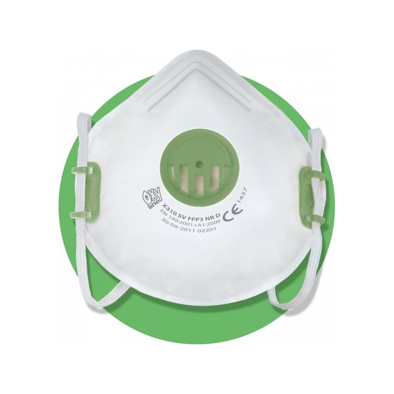 FFP3 Oxyline Atemschutzmaske X310 SV RD mit Ausatemventil -  1 Maske