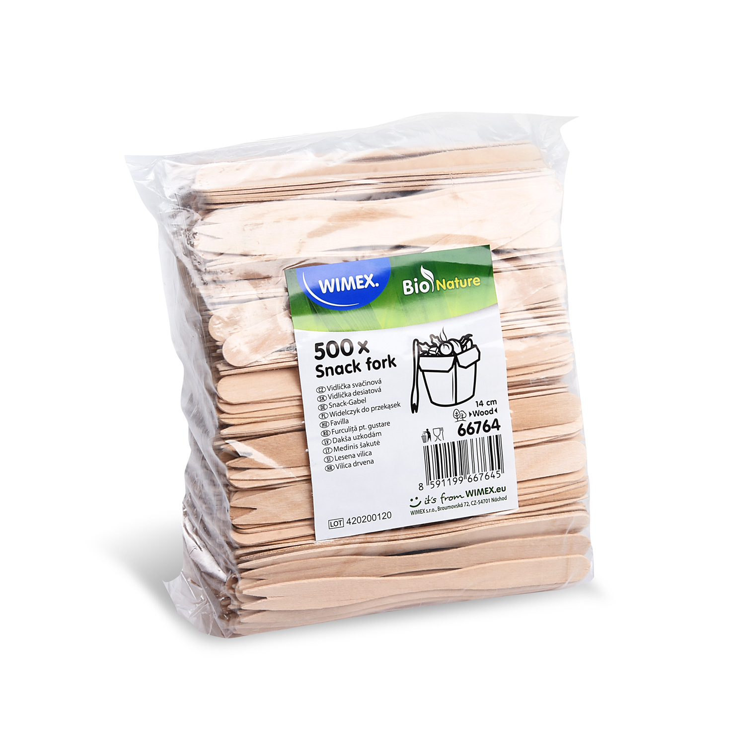 Snack-Gabel aus Holz extra lang 14cm - 500 Stück