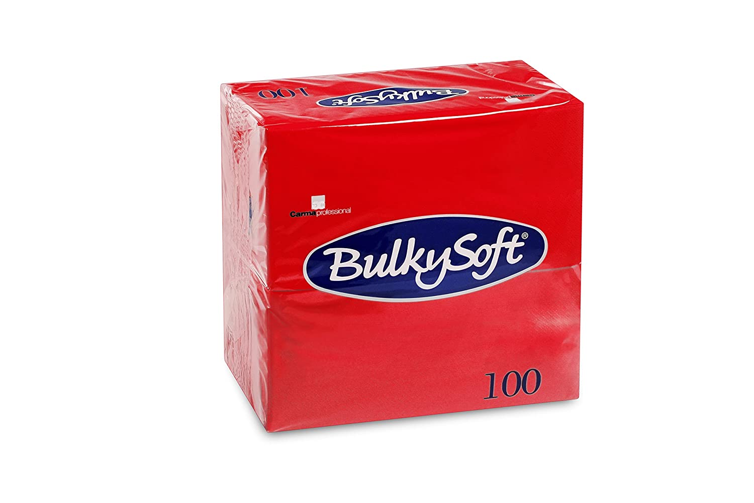 Servietten Dinner Bulkysoft, 3-lagig, rot, 40x40cm, 1/8 Falz - Karton à 10 Pack / Pack à 100 Servietten