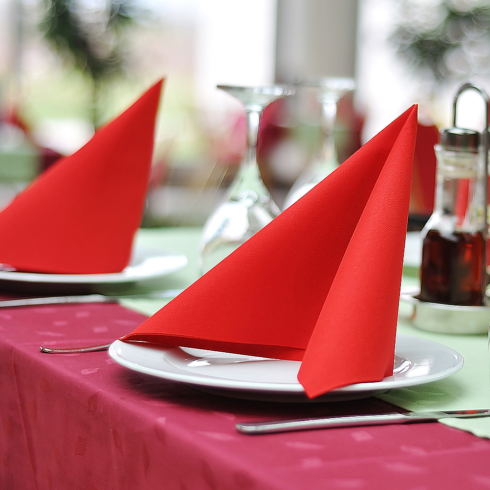 Airlaid Serviette PREMIUM rot 40 x 40 cm - 50 Stück