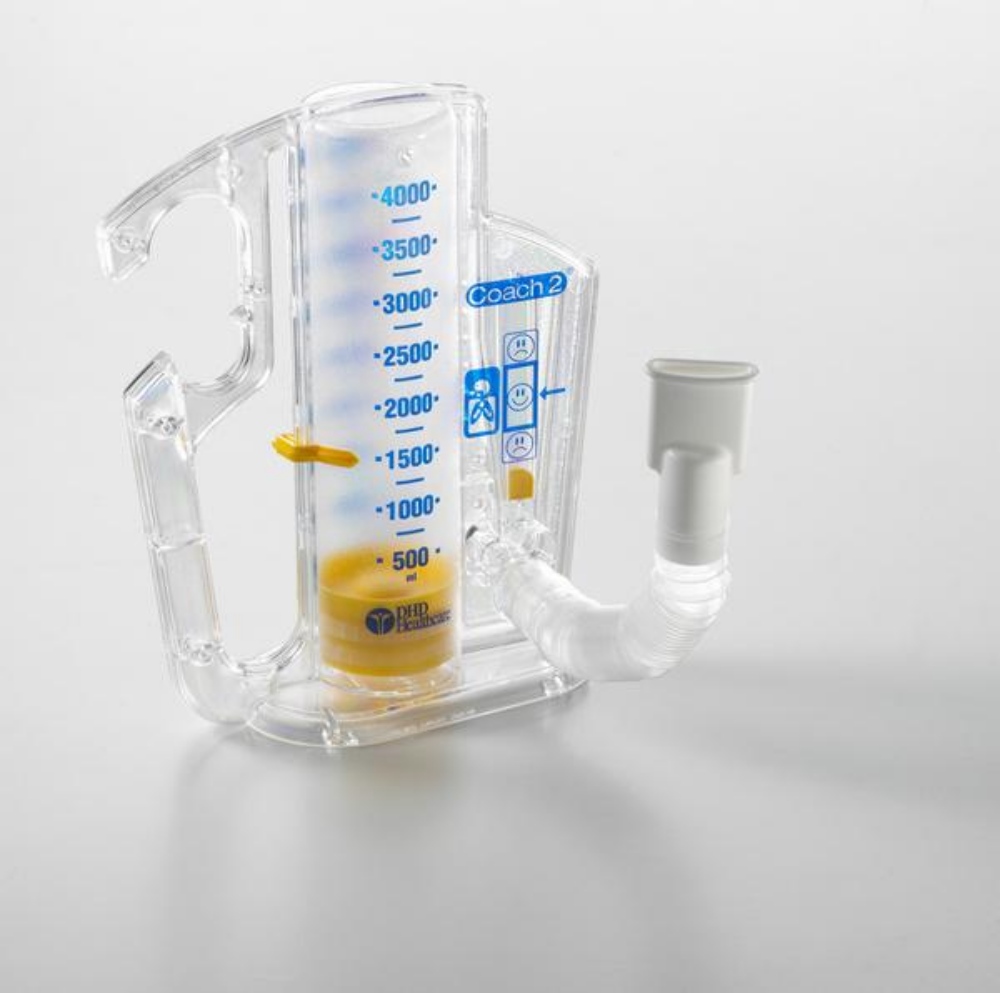 Coach 2 Incentive-Spirometer für Erwachsene, 4000 ml, mit Rückschlagventil, mit Einwegventil 12 Stück