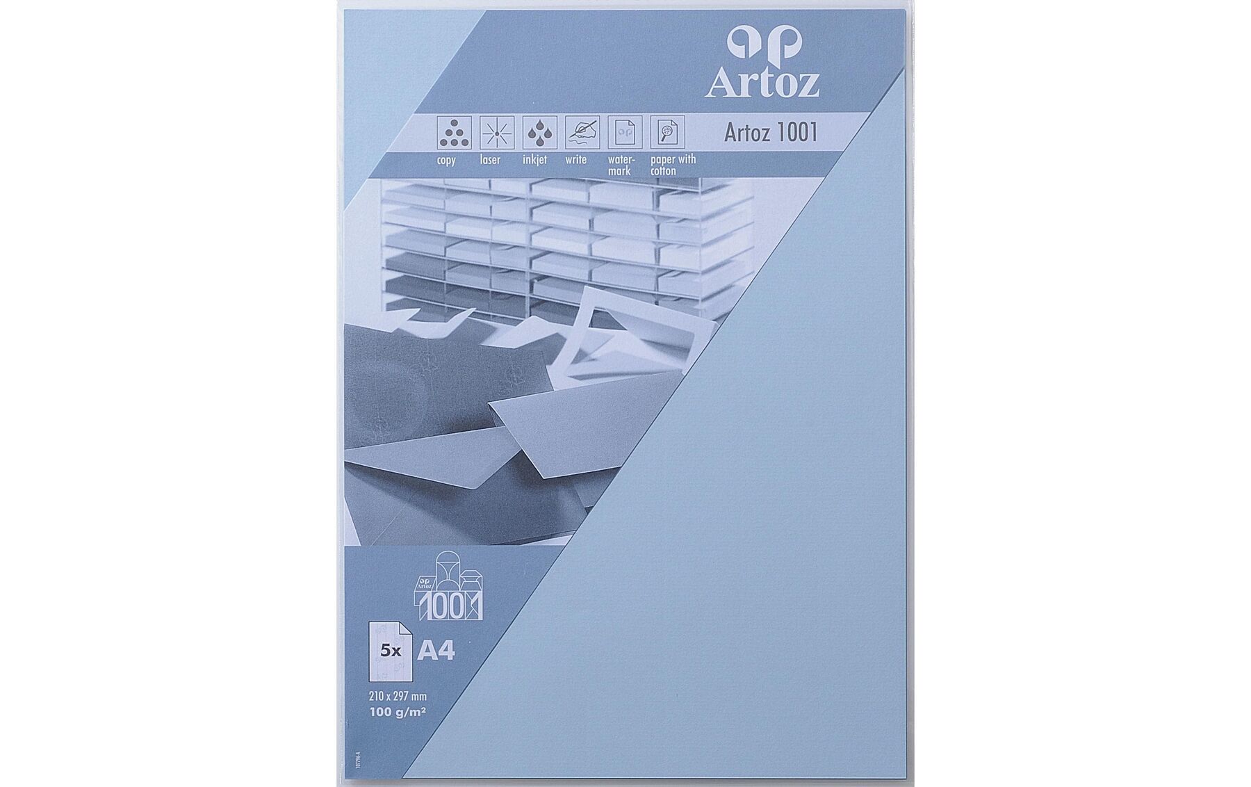 Papier 1001 A4 100g, pastellblau 5 Blatt ARTOZ 107796144