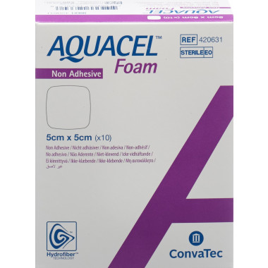 AQUACEL Foam nicht adhäsiv 5x5cm 10