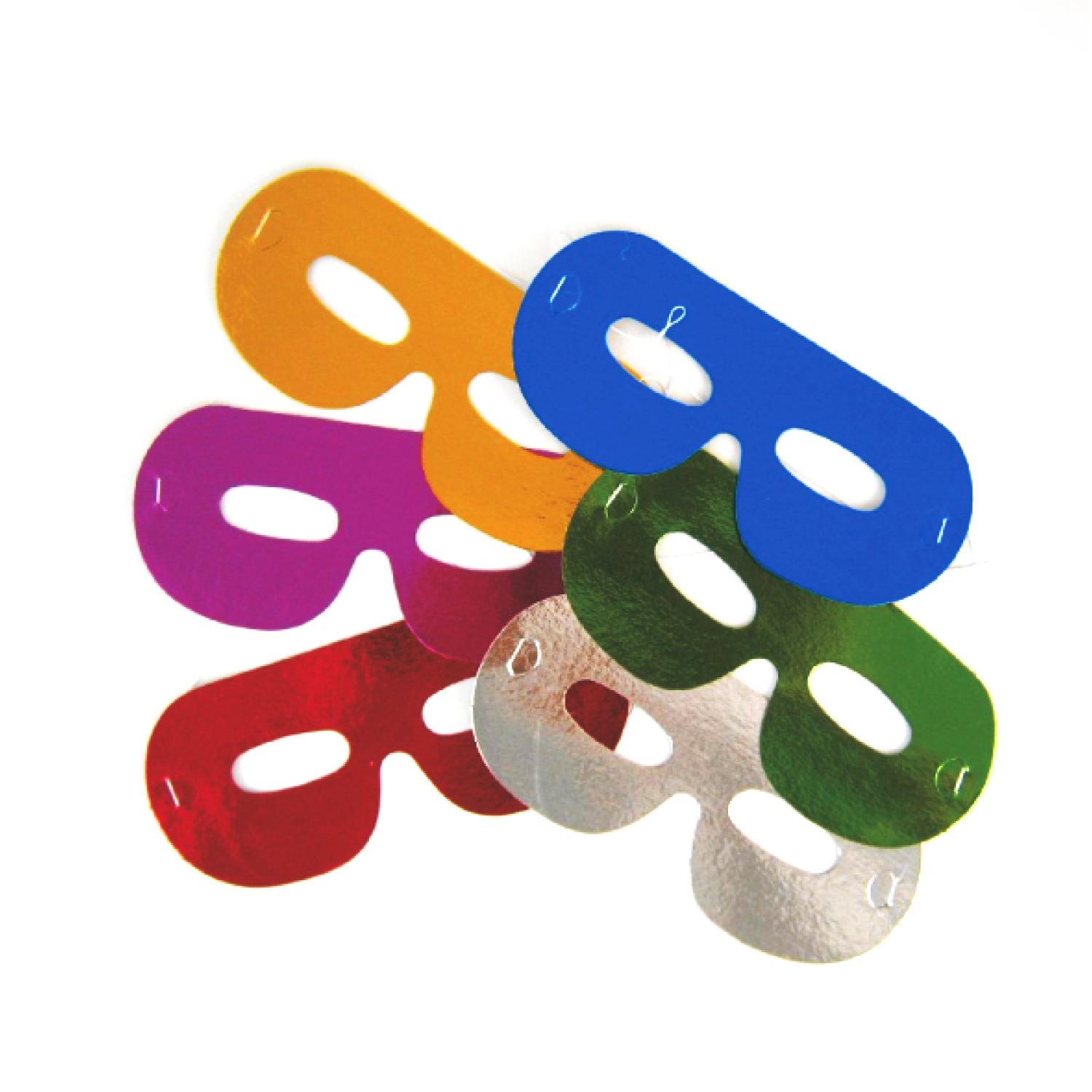 Maske (PAP) bunt gemischt 16 x 7,3 cm - 6 Stück