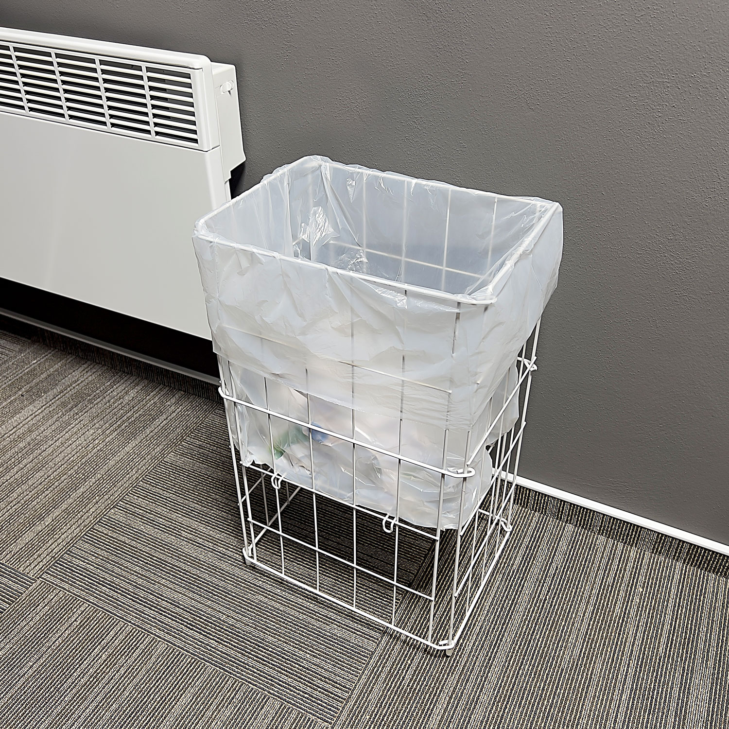 Papierkorb aus Metall faltbar weiß 60L - 1 Stück