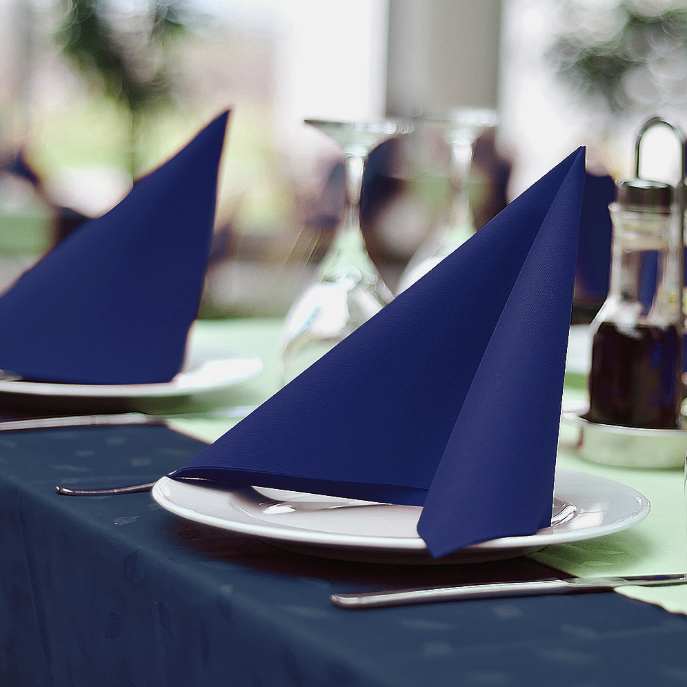 Airlaid Serviette PREMIUM dunkelblau 40 x 40 cm - 50 Stück