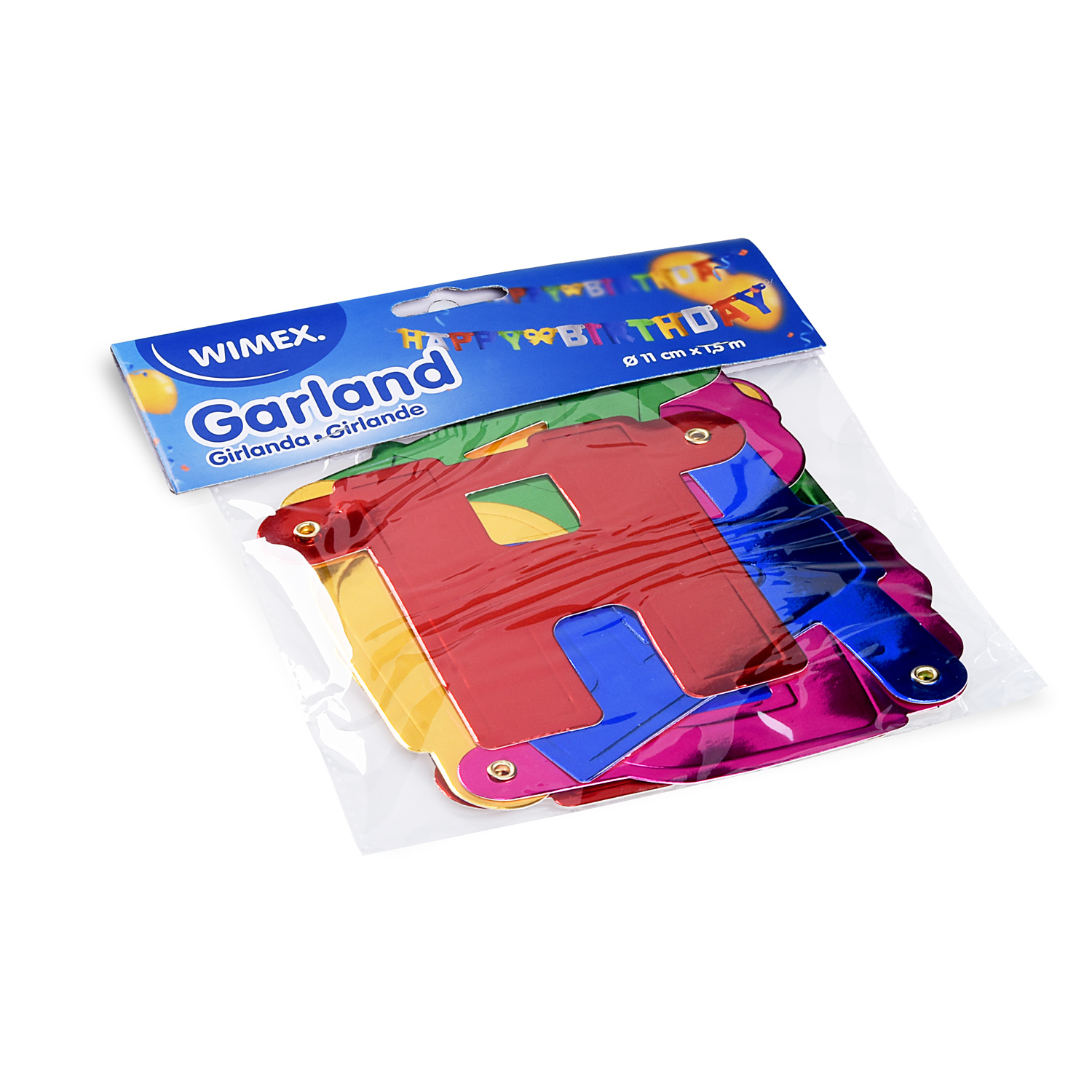 Girlande (PAP,ALU) -HAPPY BIRTHDAY- 11cm x 1,5m - 1 Stück