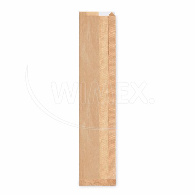 Papier Faltenbeutel mit Fenster 8cm 12+5 x 59 cm Baguette - 1000 Stück