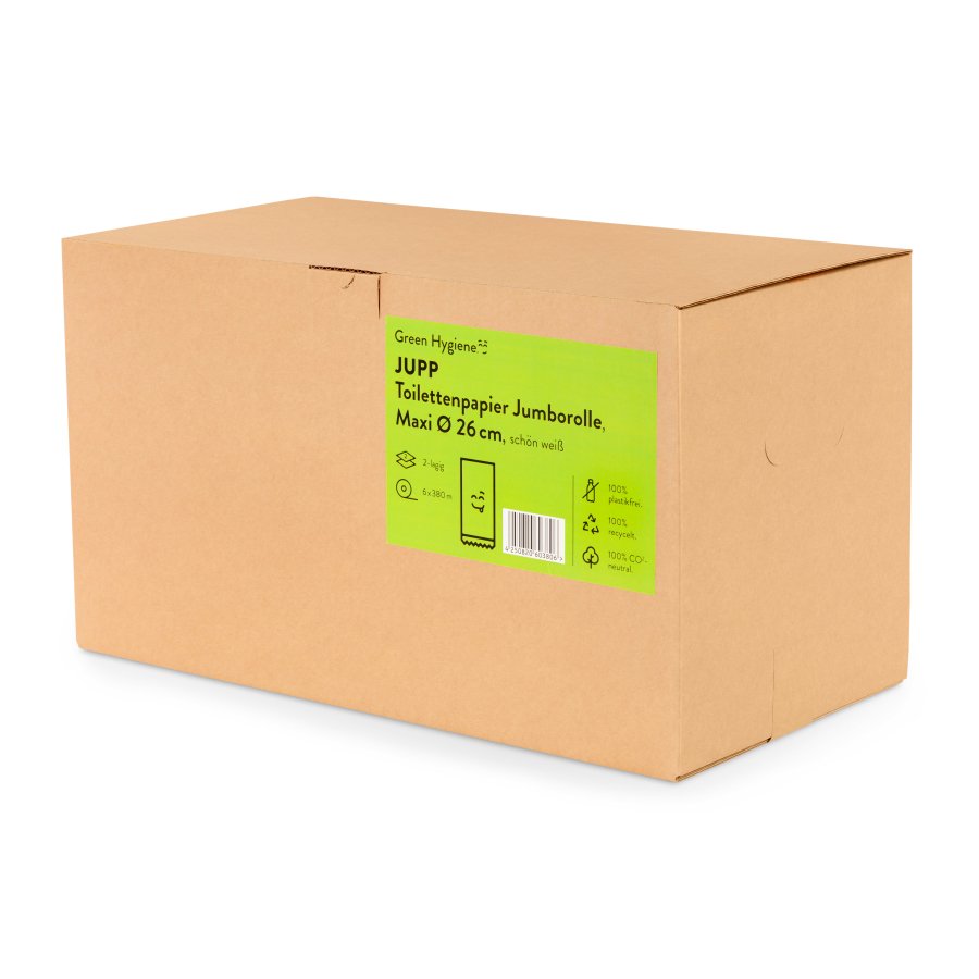 Green Hygiene® JUPP Jumborollen-Toilettenpapier, 2-lagig 380m