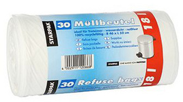 STARPAK Mülleimerbeutel LDPE, 5 Liter, weiß