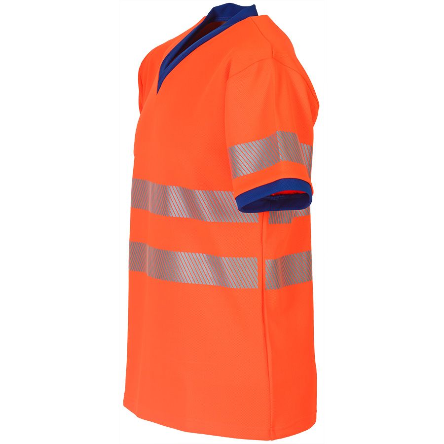 Warnschutz-T-Shirt OXYGEN REFLEX, leuchtorange/blau