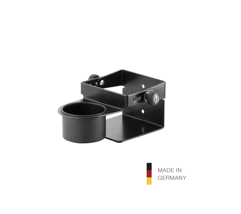 Halter für Desinfektionsmittel mit Tropfschale Schwarz