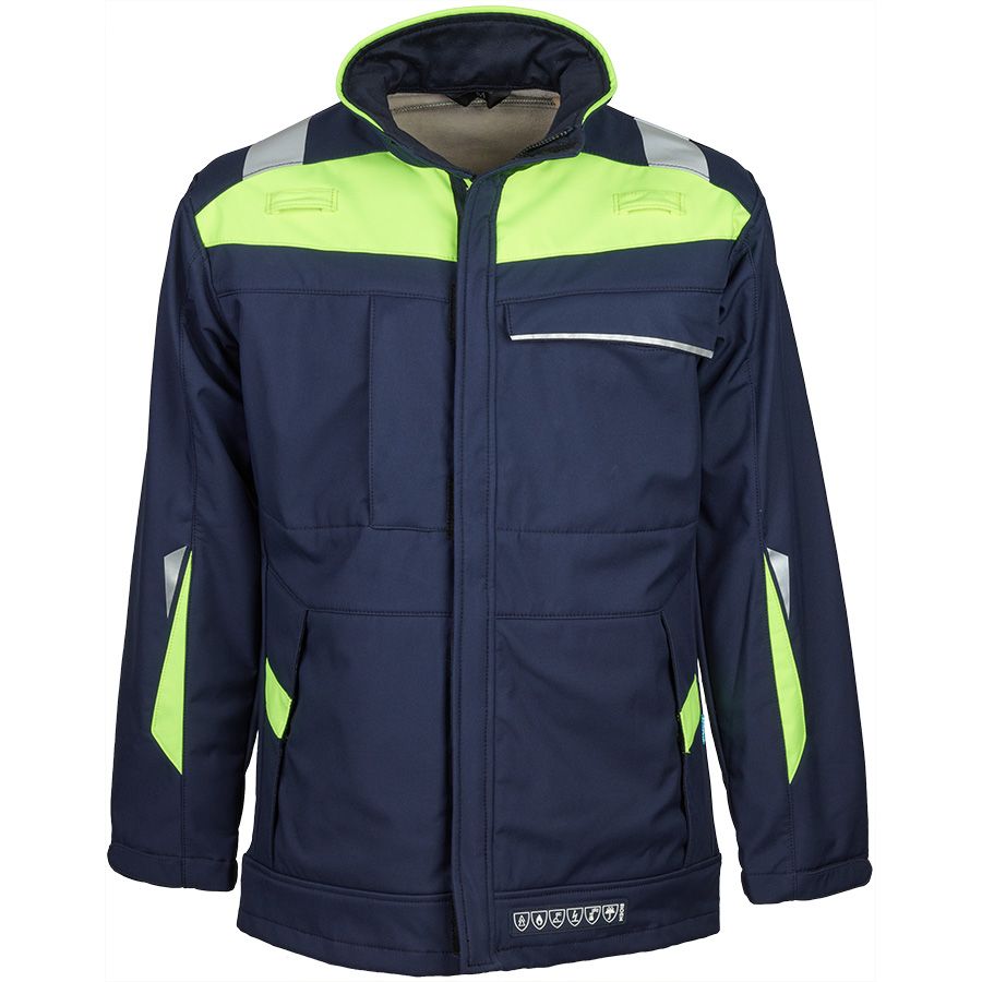 Softshelljacke SIOEN UMIAT, dunkelblau/leuchtgelb