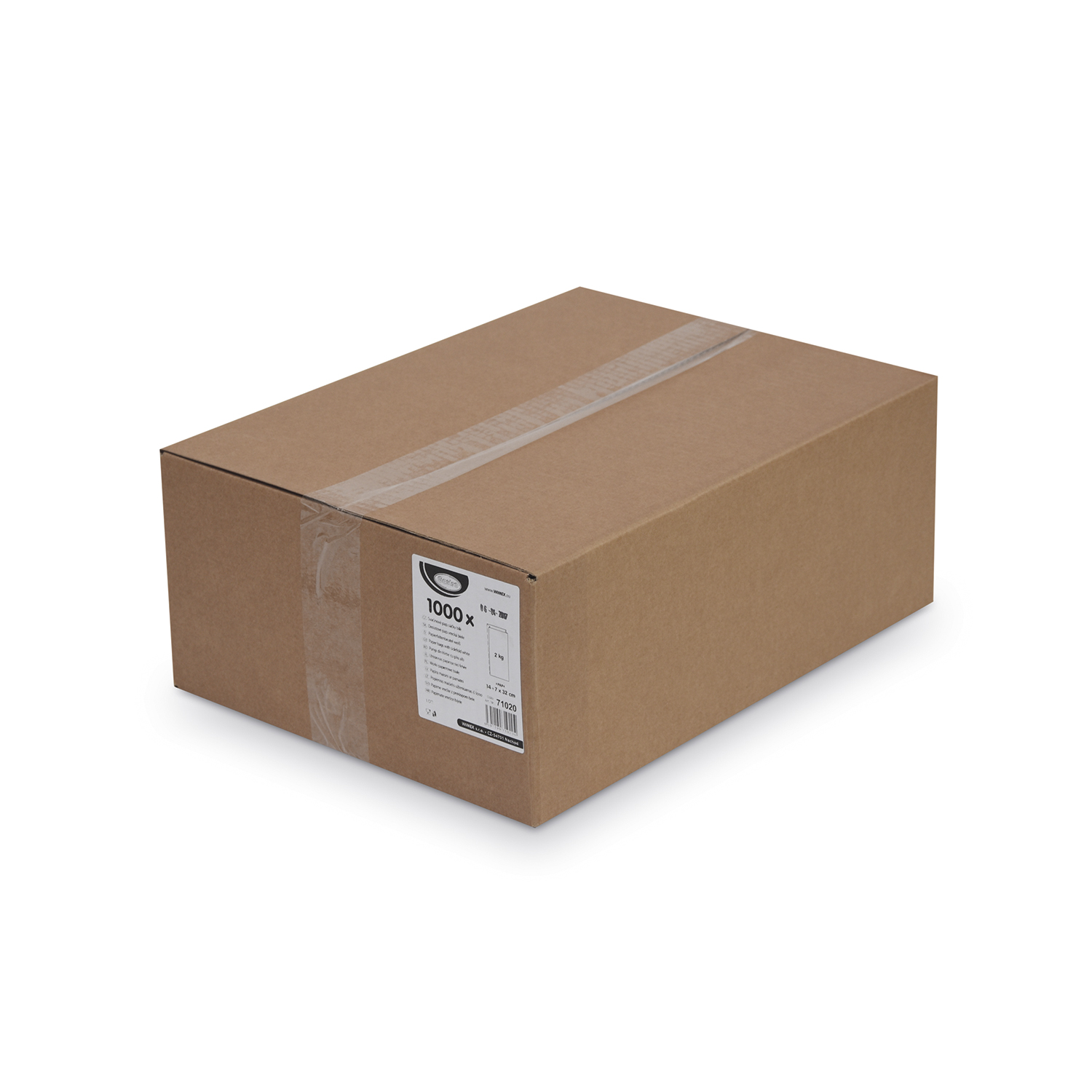 Papierfaltenbeutel weiß 14+7 x 32 cm 2kg - 1000 Stück