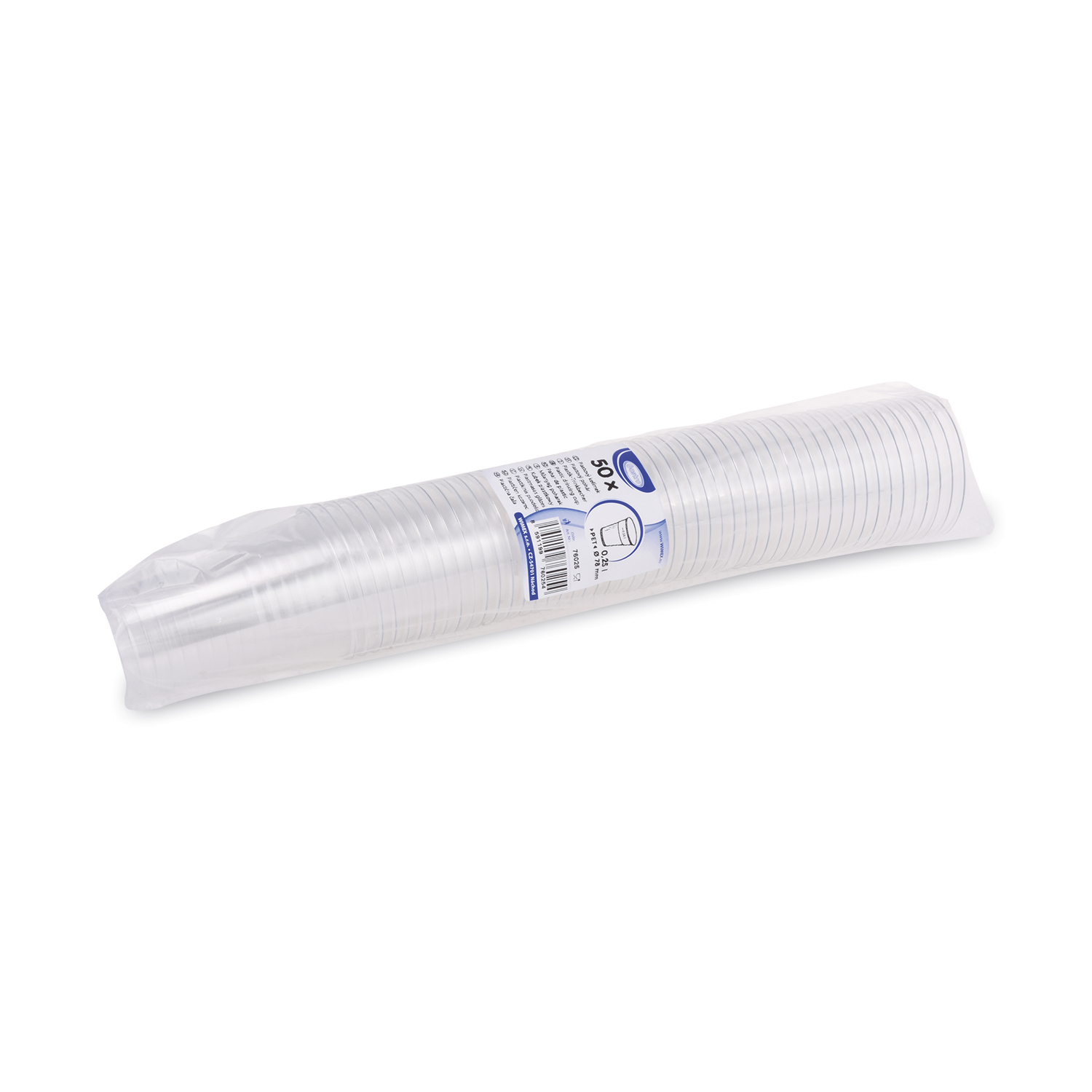 Becher (PET) glasklar 78mm 0,25L - 50 Stück