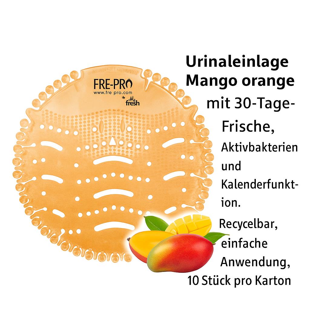 Pissor & Urinaleinlage Mango orange mit Kalender 10 Stück