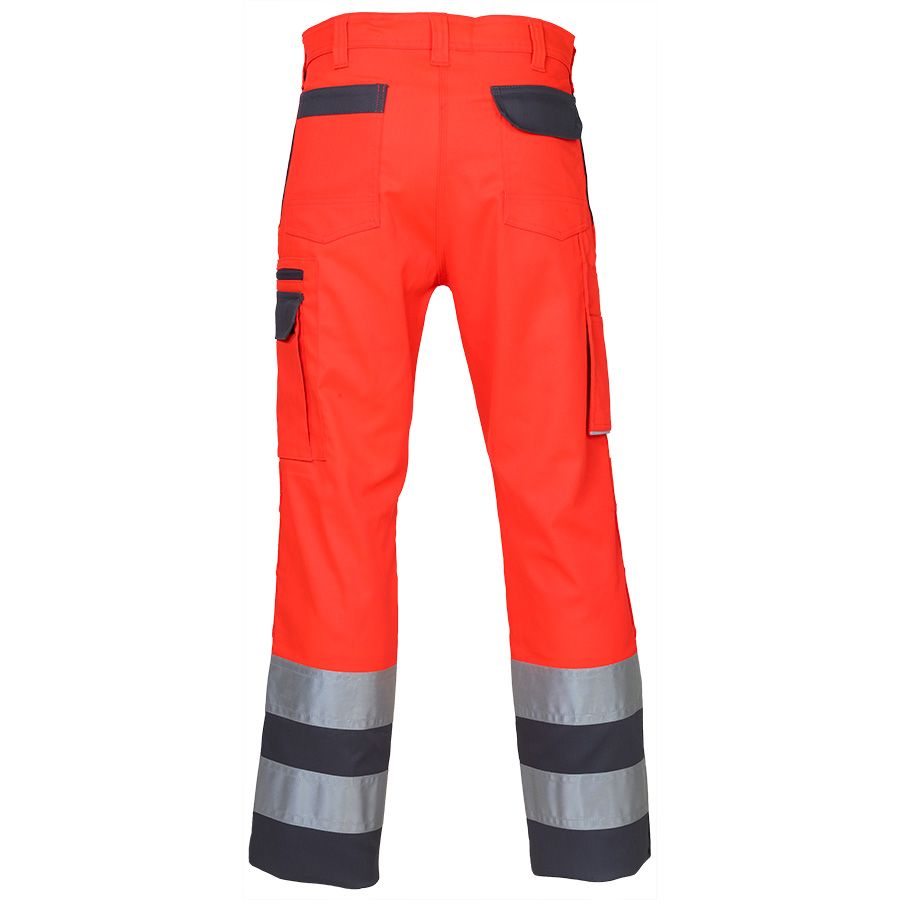 Warnschutz-Bundhose SICURELAST REFLEX, leuchtrot/grau