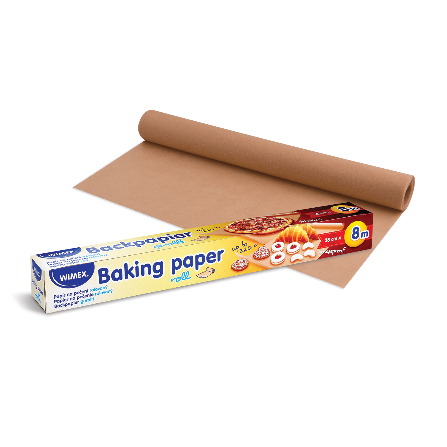 Backpapier für Küche, Produktion und Vorbereitung, 38 cm x 8 m, 1 Rolle