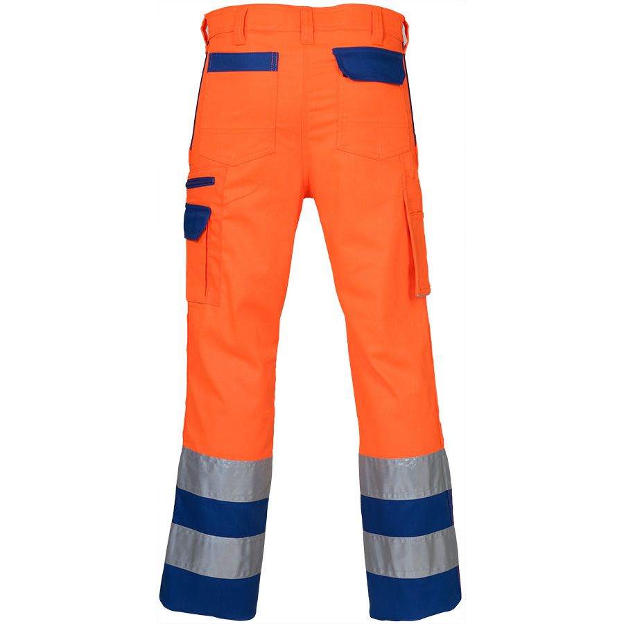 Warnschutz-Bundhose SICURELAST REFLEX, leuchtorange/blau