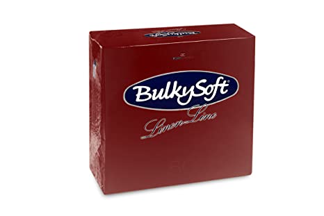 Servietten Bulkysoft Airlaid, bordeaux, 40x40cm, 1/4 Falz - Karton à 10 Pack / Pack à 50 Servietten