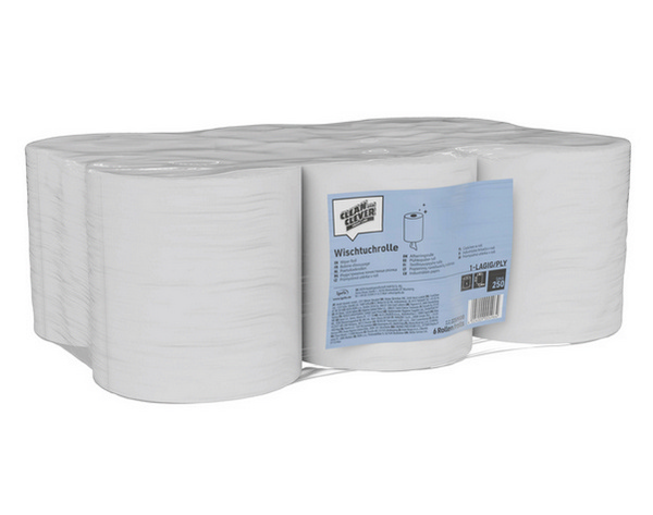 CLEAN and CLEVER Wischtuchrolle SMA 250 6 Rollen