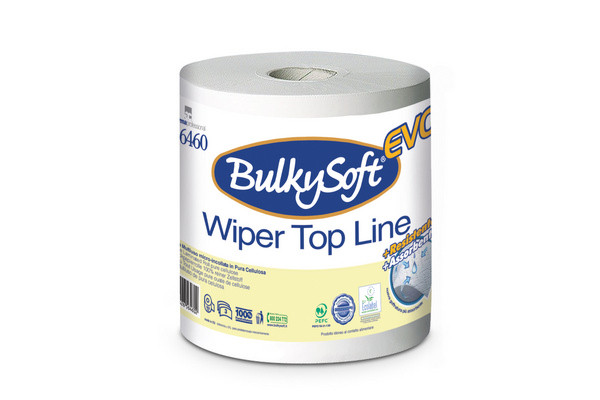 Papierwischtücher Maxi Bulkysoft Excellence, weiss, 3-lagig, Zellstoff, 500 Cps, 26x30cm,150m - Pack à 2 Rollen