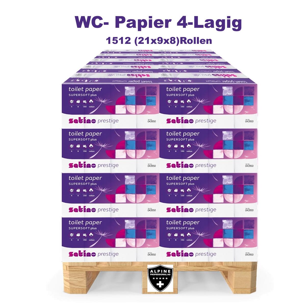 Palette Satino Prestige 4-lagig hochweiss 1512 Rollen