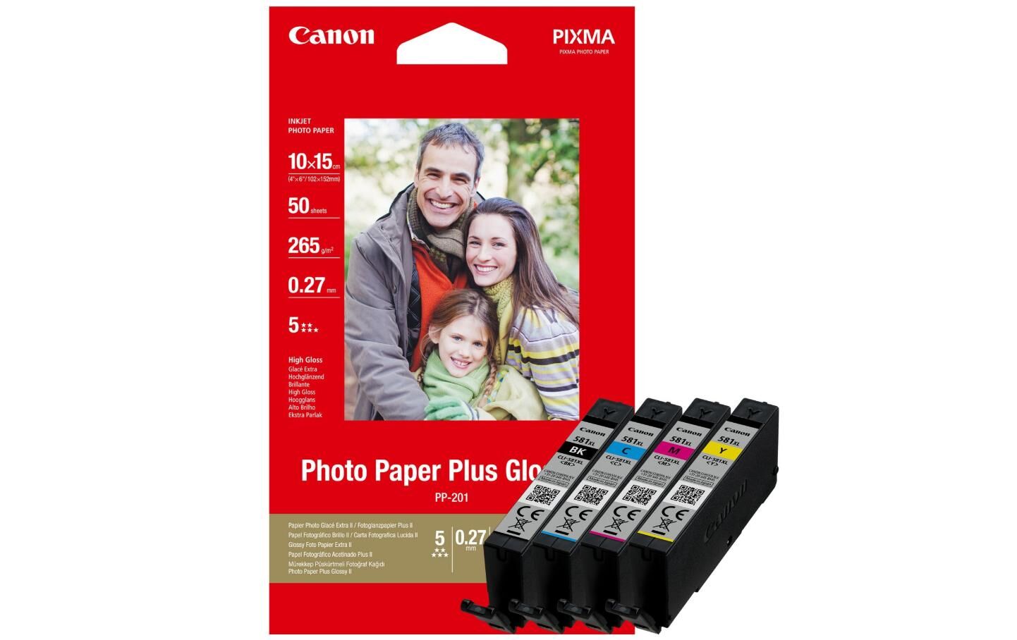 Multipack Tinte Photo BKCMY Pixma TS6150/TS8150 4x8.3ml CANON CLI-581XL