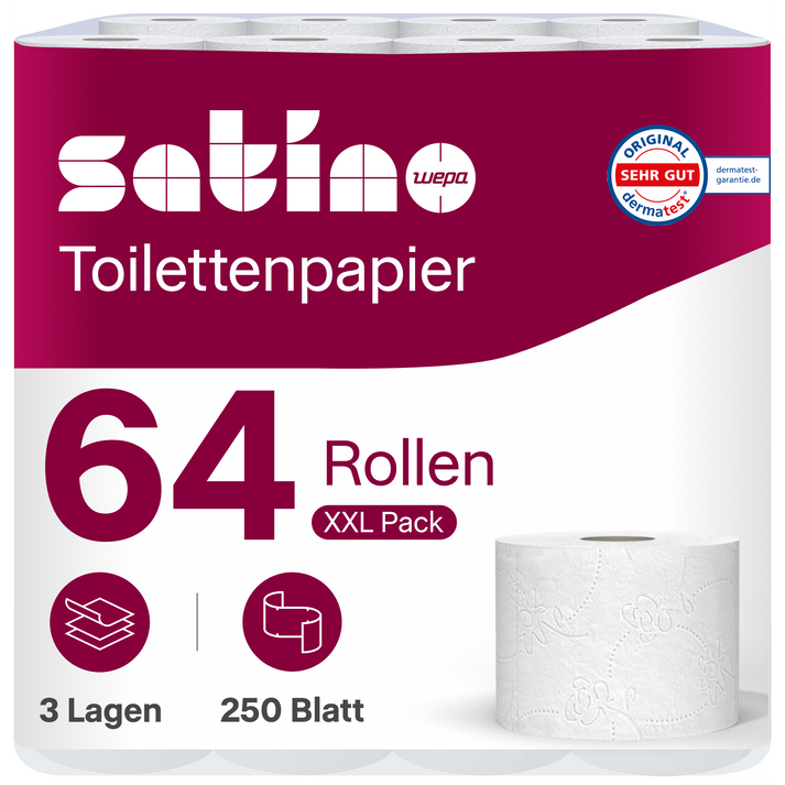 Toilettenpapier Satino Prestige 3-lagig hochweiss Pack