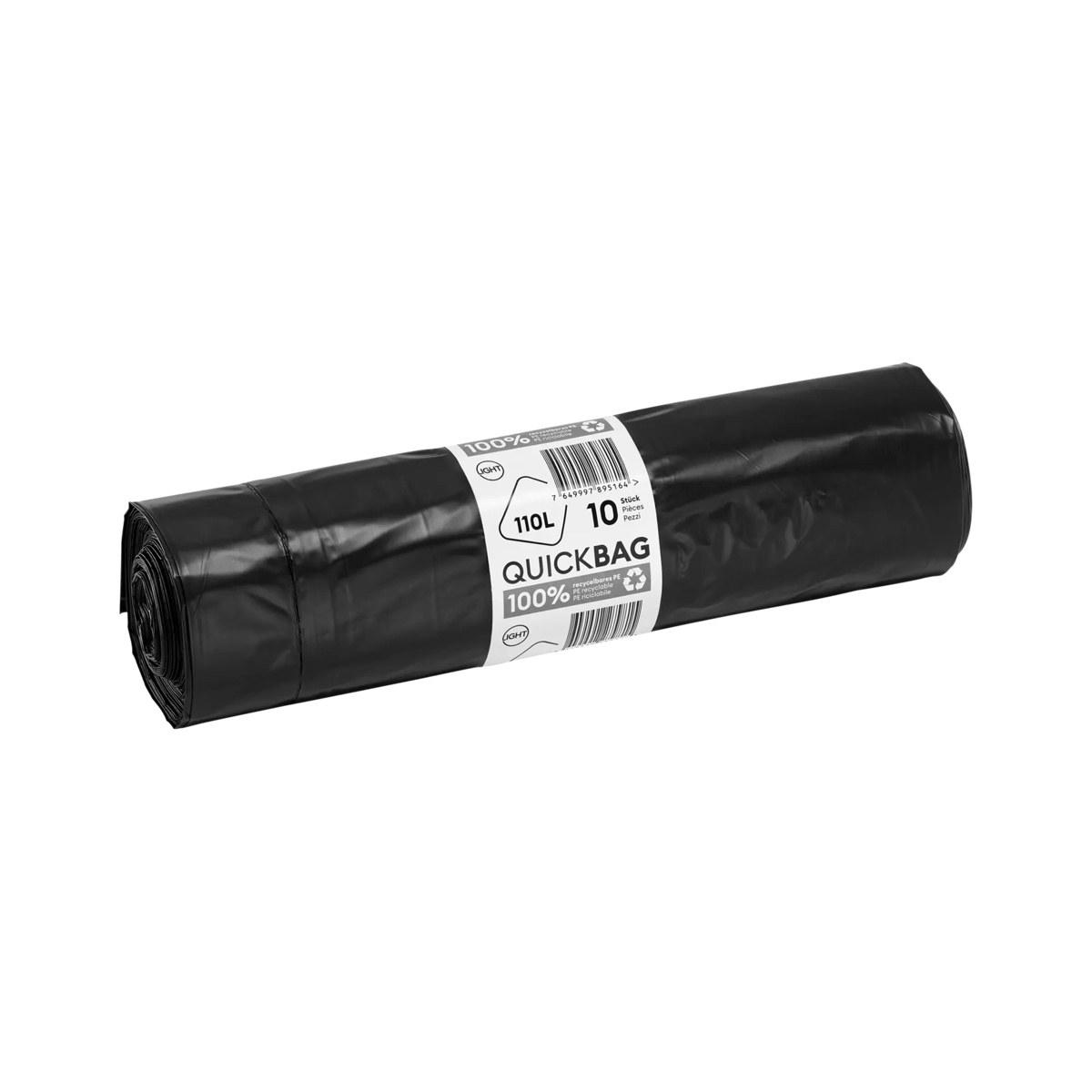 CWS Kehrichtsack 110 l Schwarz mit Zugband