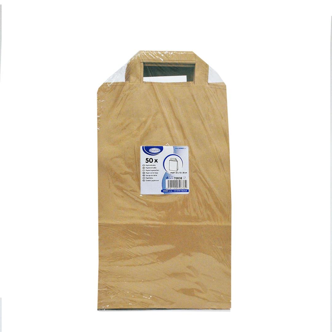 50 Papiertragetaschen 22+10 x 38 cm braun