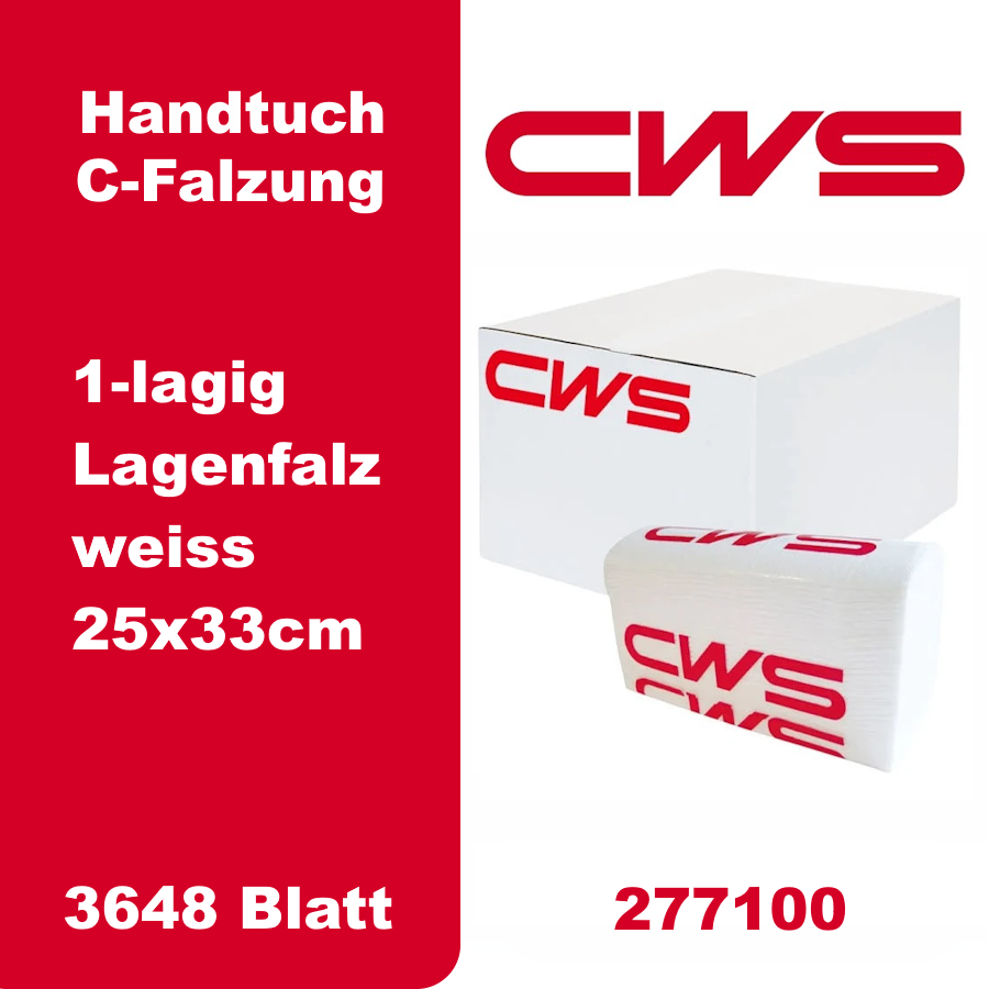 CWS 1000324 Faltpapier C-Falz weiss 1-lagig (277100)